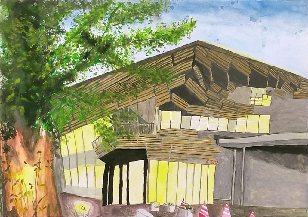 「夕方のまちやま」大崎学園　４年　髙橋　自歩